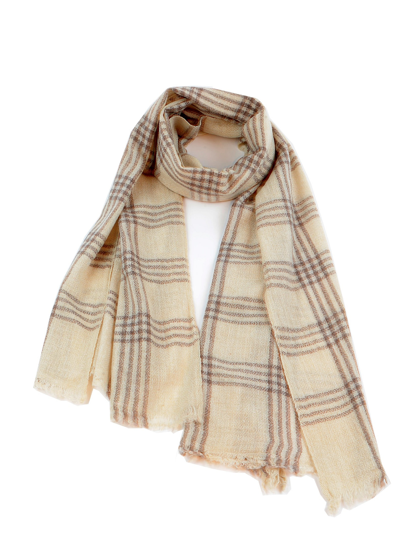 cream checkered scarf
